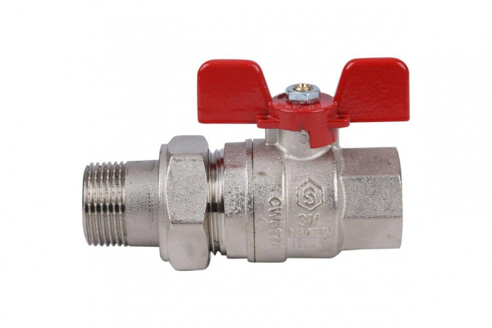 Кран шаровой полнопроходной ВР/НР 3/4" американка, ручка бабочка EPDM STOUT