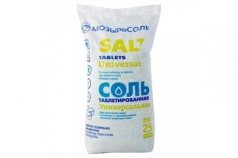 Cоль таблетированная 25 кг Мозырьсоль