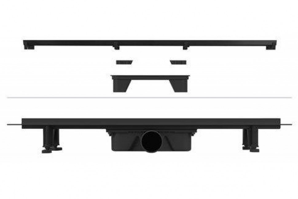 Душевой лоток Daveti Premium BASIC ABS BLACK 70 см
