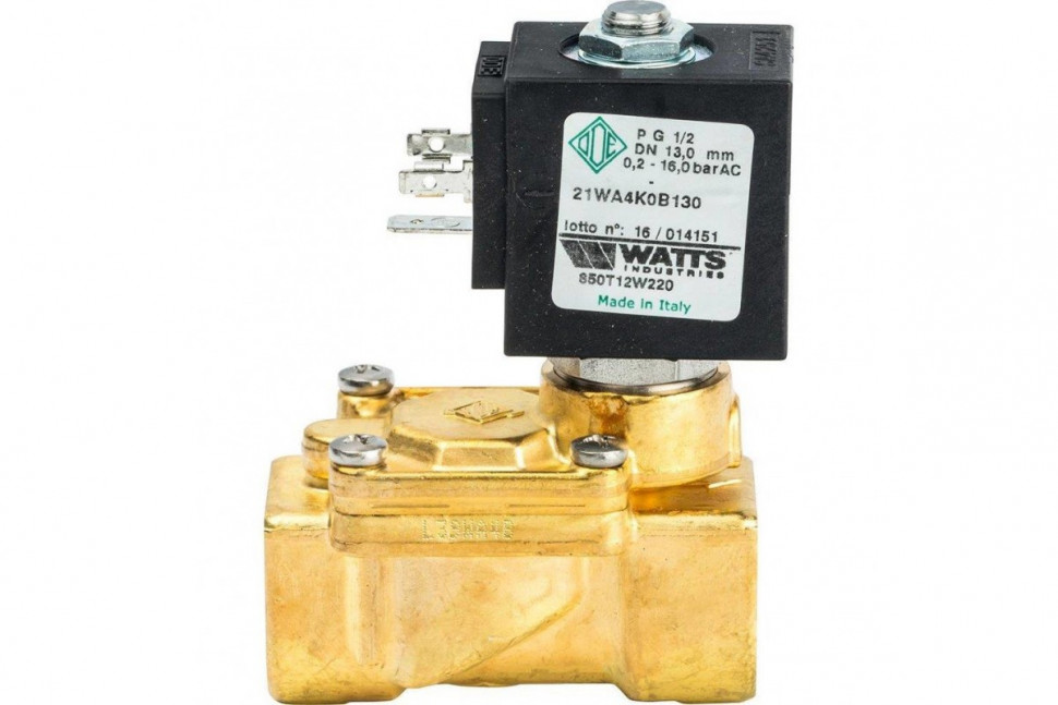Клапан соленоидный для систем водоснабжения 1/2", нормально закрытый Watts