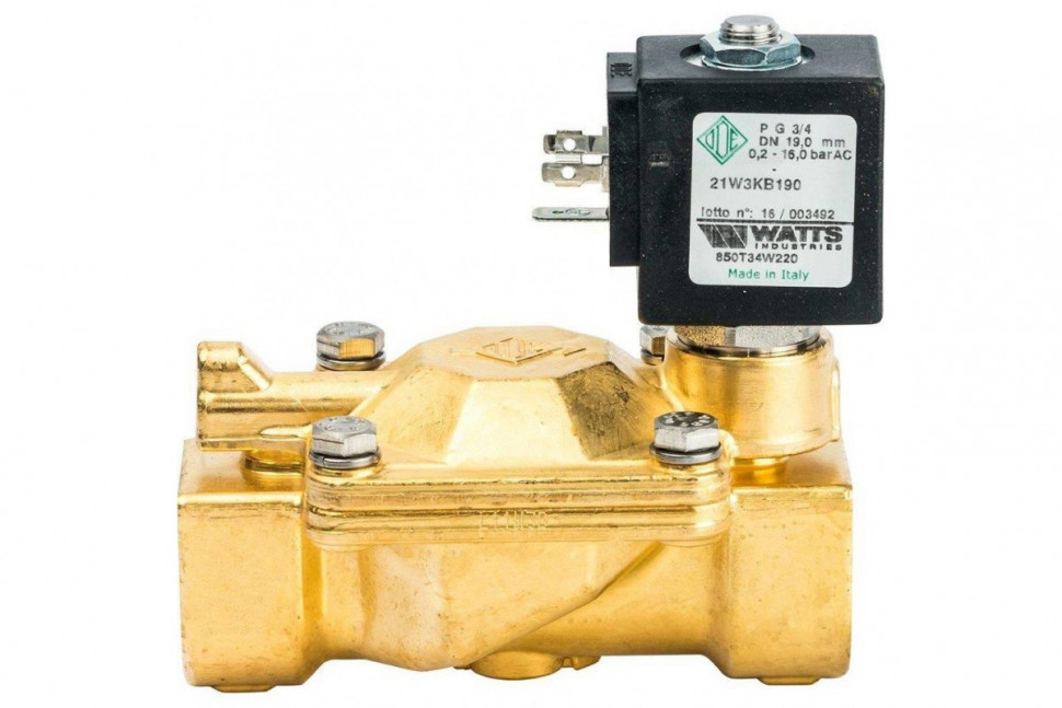 Клапан соленоидный для систем водоснабжения 3/4", нормально закрытый Watts