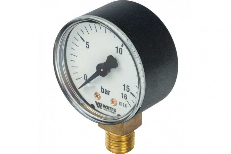 Манометр радиальный 50 мм 1/4", 0-16 бар Watts F+R200