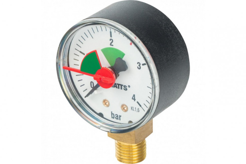 Манометр радиальный 50 мм 1/4", 0-4 бар Watts F+R201