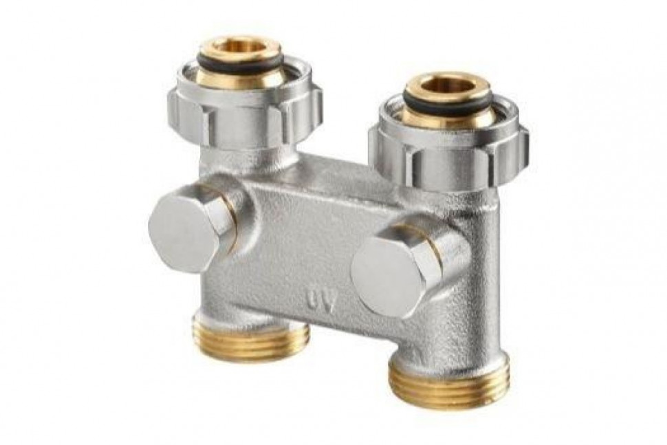 Узел для радиатора с функцией отключения 3/4" НГ x 3/4" НР, никелированный Oventrop