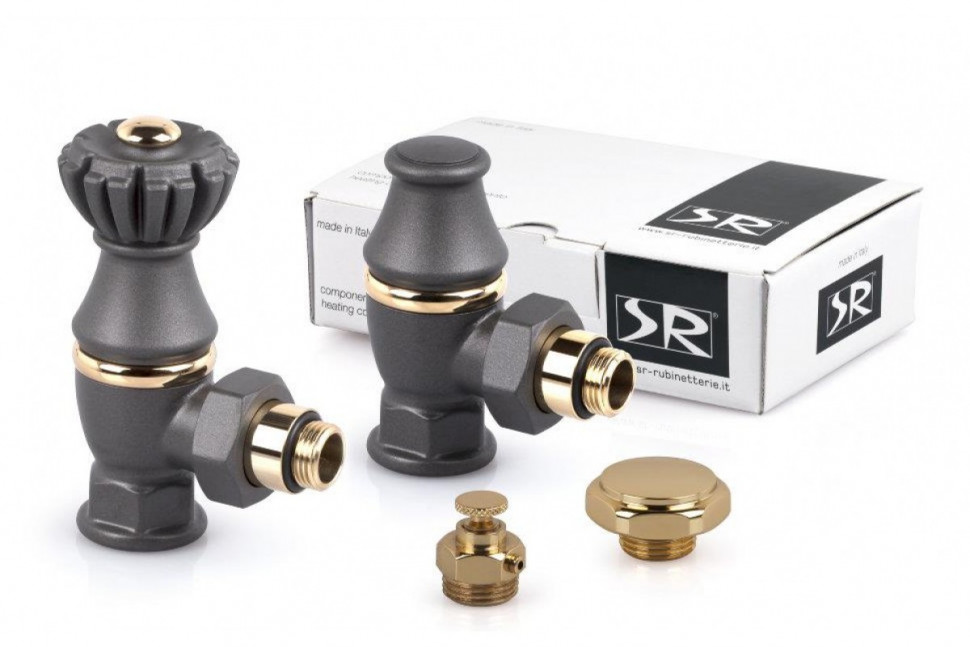 Комплект серия Liberty 1/2"х 3/4" угловой, антрацит SR Rubinetterie