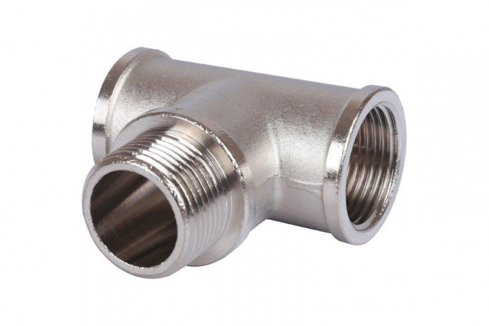Тройник ВНВ 3/4"x3/4"x3/4", никелированный STOUT
