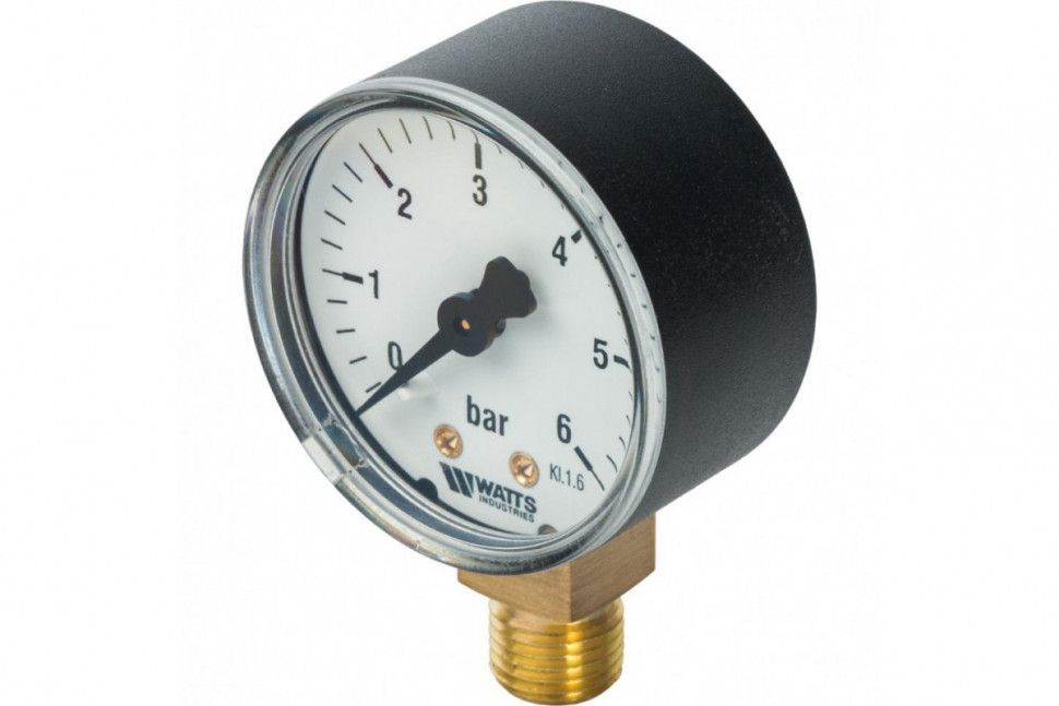 Манометр радиальный 50 мм 1/4", 0-6 бар Watts F+R200
