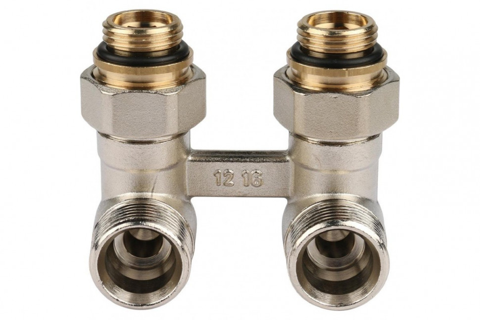 Узел нижнего подключения радиатора 1/2" НР x 3/4" НР, угловой REHAU