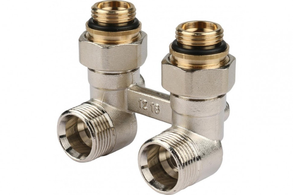 Узел нижнего подключения радиатора 1/2" НР x 3/4" НР, угловой REHAU