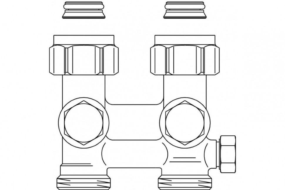 Узел нижнего подключения радиатора 3/4" НГ x 3/4" НР, прямой Multiflex F ZBU Oventrop